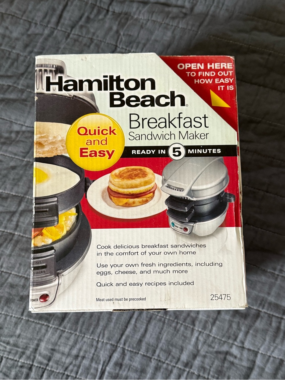 Hamilton Beach Silver and Black Breakfast Sandwich Maker